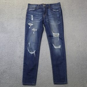 Flying Monkey Platinum Distressed Skinny Jeans Blue Denim L9548 Size 25 Made USA